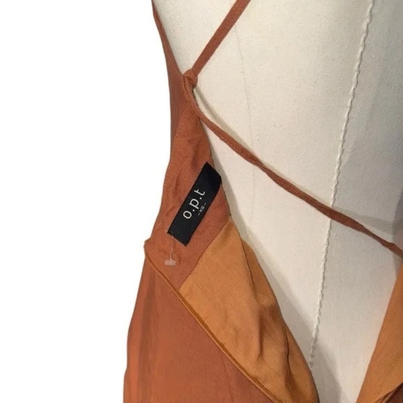 O.P.T. Brinley Linen Blend Midi Dress in XS. - Picture 5 of 6